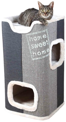 Cat Tower JORGE s odpočívadlem,šedá s béžovou kožešinou 78cm